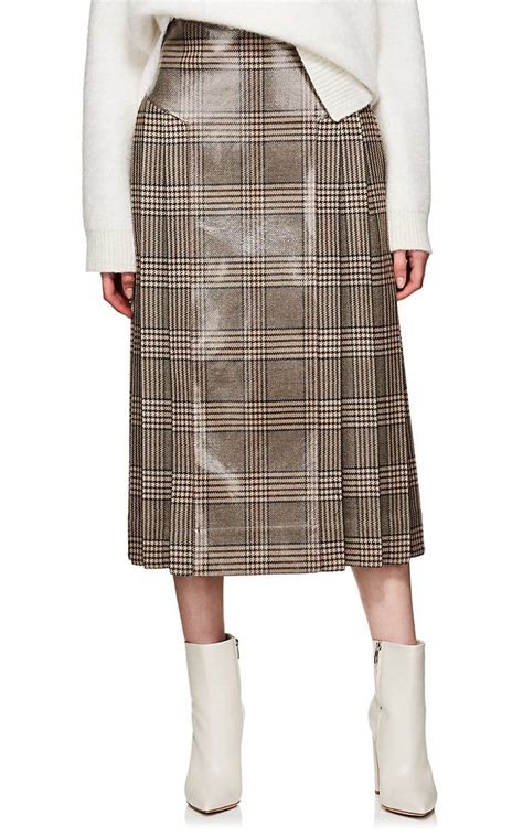 fendi skirt with plaid blouse.